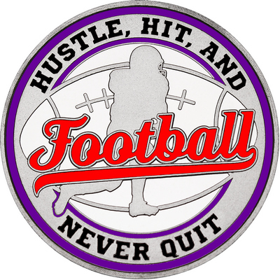 Red "Football" with Purple Outer Circular Borders